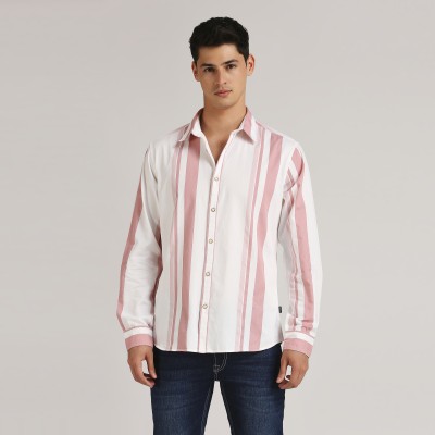 Pepe Jeans Men Striped Casual Pink Shirt