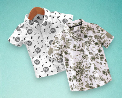 DHEER FASHION Boys Printed Casual Multicolor Shirt