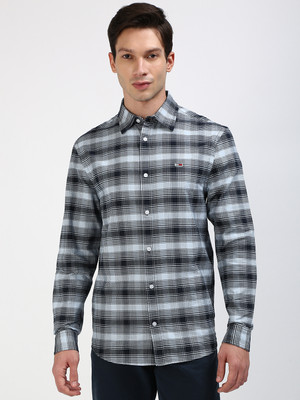TOMMY HILFIGER Men Checkered Casual Blue, Black Shirt