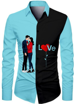 AviraEnterprise Men Printed Casual Light Blue Shirt