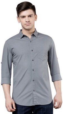 Modernity Men Solid Casual Grey Shirt