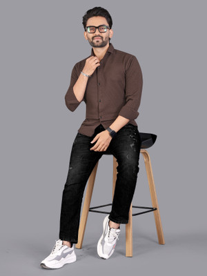 DISHANK CREATION Men Printed Casual Light Green Shirt