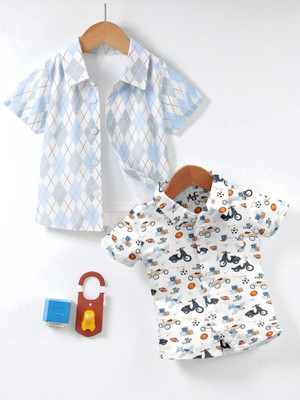 KIDOOZA Boys Printed, Checkered Casual Multicolor Shirt
