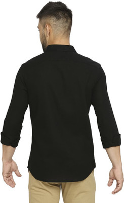 BASICS Men Solid Casual Black Shirt