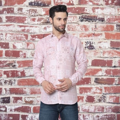 Sumit Fab Men Checkered Casual Pink Shirt