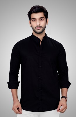 Kriso Creation Men Solid Casual Black Shirt