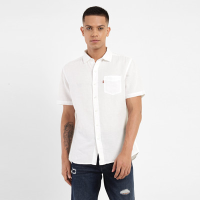 LEVI'S Men Solid Casual White Shirt