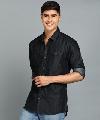 Urbano Fashion Men Solid Casual Black Shirt