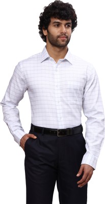 Raymond Men Checkered Formal White Shirt