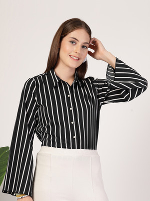 Style Quotient Women Solid Formal Black Shirt