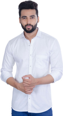5TH ANFOLD Men Solid Casual White Shirt