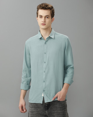 VOI JEANS Men Solid Casual Green Shirt