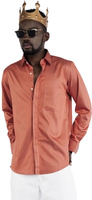 french crown Men Solid Casual Orange Shirt