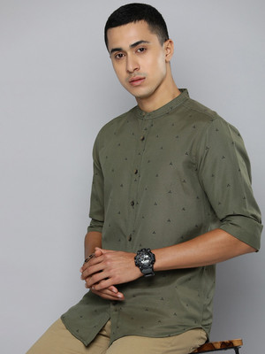 R.Code by The Roadster Life Co. Men Printed Casual Blue, Dark Green Shirt
