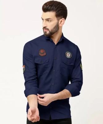 AMORE FASHION Men Solid Casual Blue Shirt