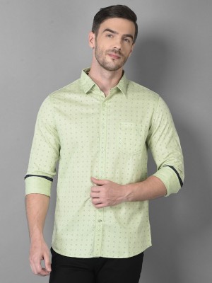 Canary London Men Polka Print Casual Green Shirt