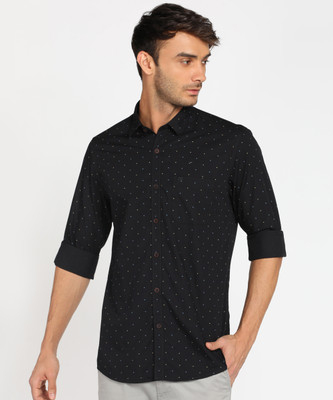 PETER ENGLAND Men Printed Casual Black Shirt