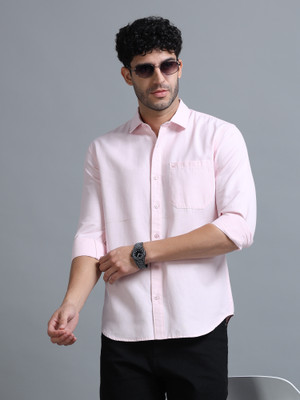 Tom Mackler Men Solid Casual Pink Shirt