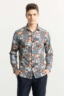Snitch Men Printed Casual Multicolor Shirt