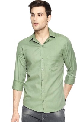 THE TINGE Men Solid Casual Light Green Shirt