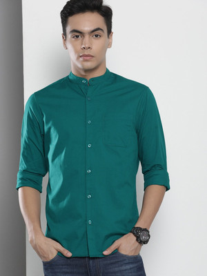 The Indian Garage Co. Men Solid Casual Blue Shirt