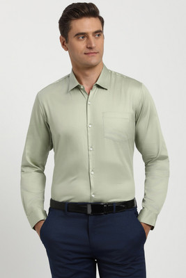 PETER ENGLAND Men Solid Formal Green Shirt