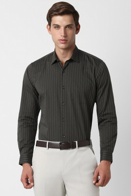 PETER ENGLAND Men Striped Formal White Shirt