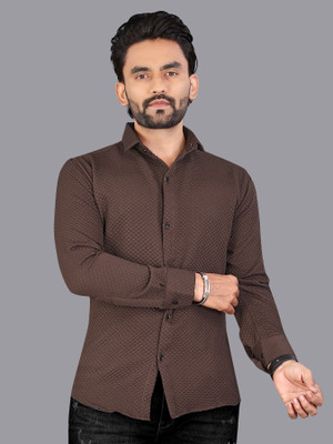 DISHANK CREATION Men Printed Party Green Shirt