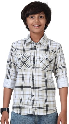 ROCKET SCIENCE Boys Checkered Casual Multicolor Shirt