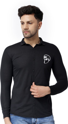BEYOU FASHION Men Solid Casual Black Shirt