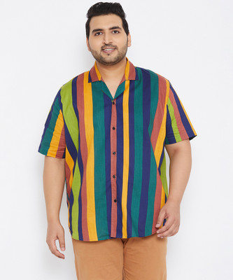 Instafab Plus Men Striped Casual Multicolor Shirt