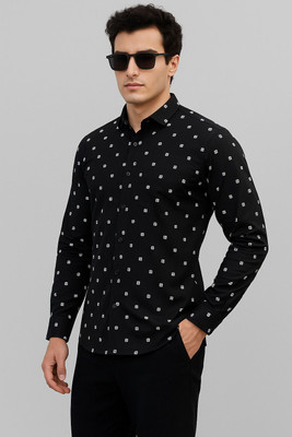 Lee Cross Men Printed Casual Black Shirt