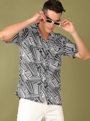 V-MART Men Printed Casual White Shirt