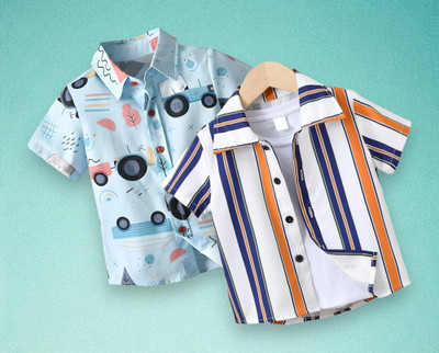 adscrown Boys Printed Casual Multicolor Shirt
