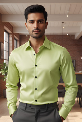 clinch fashion Men Solid Casual Light Green Shirt