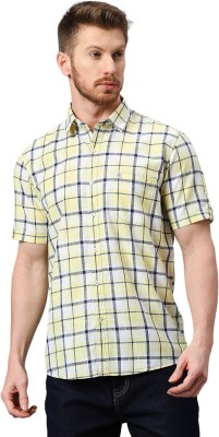 Klub Fox Men Checkered Casual Yellow, Black, White Shirt