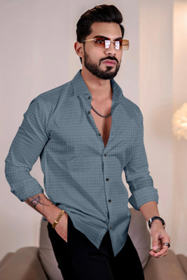 JD EVENTS MANAGEMENT Men Solid Casual Grey Shirt