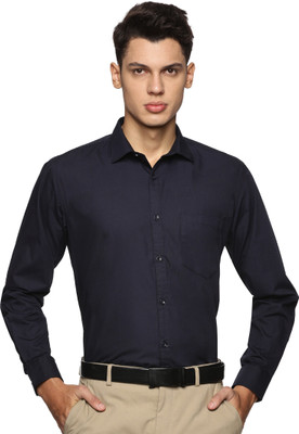 BAAGAA Men Solid Formal Dark Blue Shirt