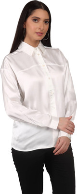 MODYNE Women Solid Formal White Shirt