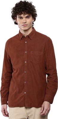 TOMMY HILFIGER Men Solid Casual Brown Shirt