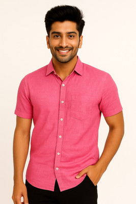 ZYXA Men Solid Casual Pink Shirt