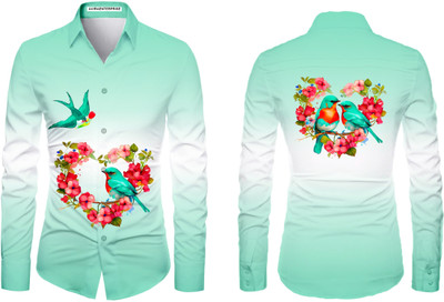 AviraEnterprise Men Printed Casual Green Shirt