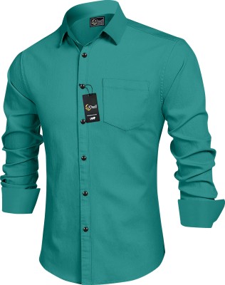 Khushi Creation Men Solid Casual Green Shirt