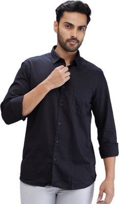PARX Men Solid Casual Black Shirt