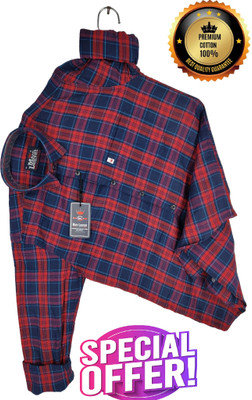Marc Laurent Men Checkered Casual Blue Shirt