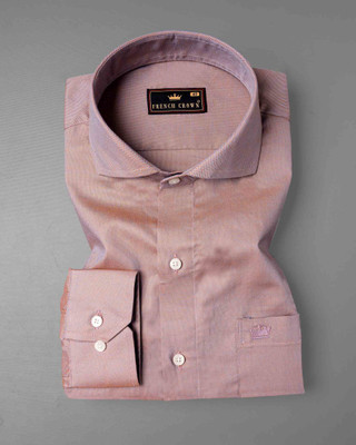 french crown Men Solid Casual Pink Shirt