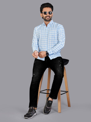 DISHANK CREATION Men Printed Casual Light Green Shirt