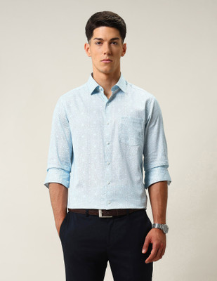 ARROW Men Printed Formal Blue Shirt
