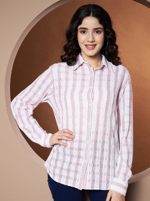 Moda Rapido Women Checkered Casual White Shirt