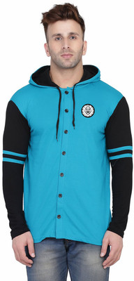 tfurnish Men Solid Casual Light Blue Shirt